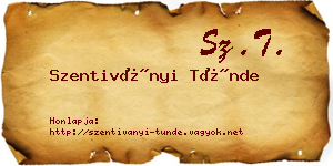 Szentiványi Tünde névjegykártya