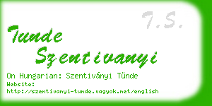 tunde szentivanyi business card