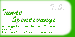 tunde szentivanyi business card